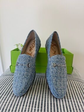 Sam Edelman Blue Tweed Loafers